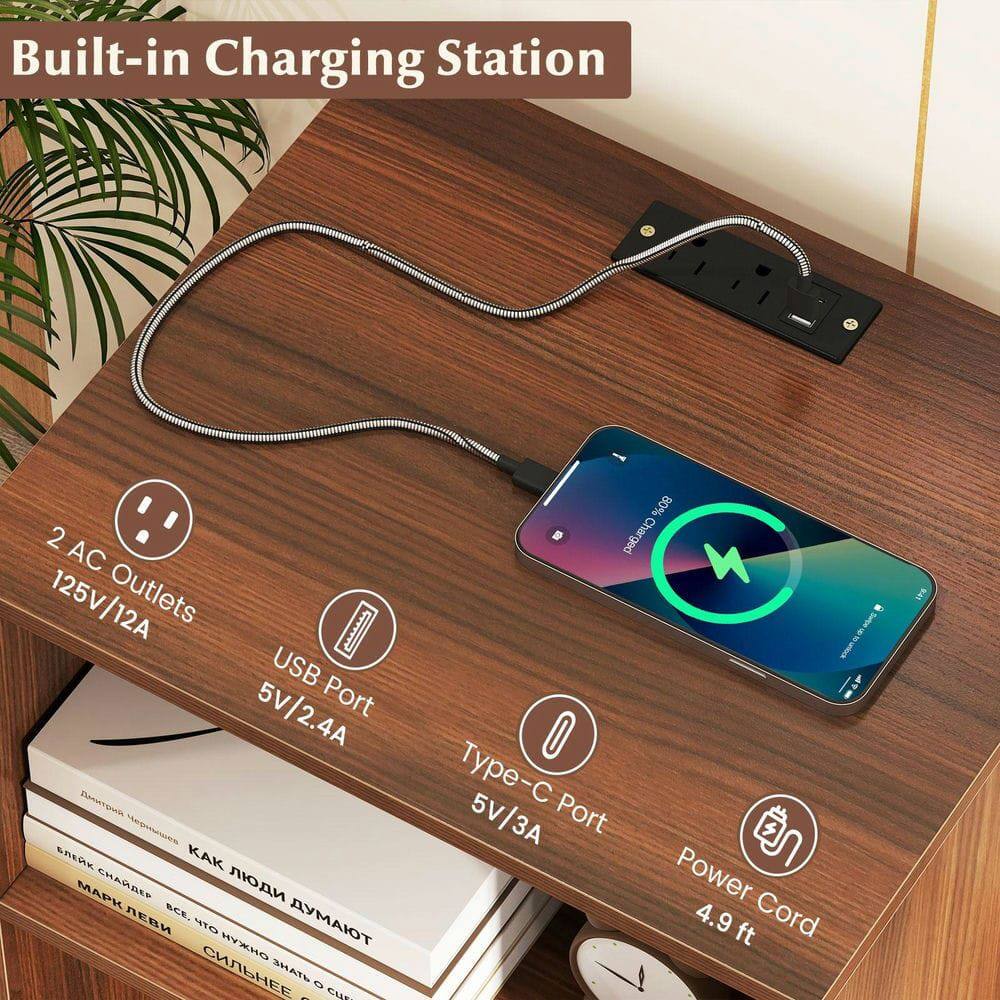 Built-in Charging Station  
- 2 AC 125V/12A Outlets  
- USB 5V/2.4A Port  
- Type-C Port 5V/3A  
- Power Cord 4.9 ft