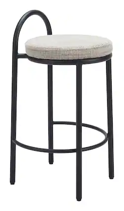 Front. Hivvago - Sisal Counter Stool (Set of 2) Beige Tweed - Beige Tweed.