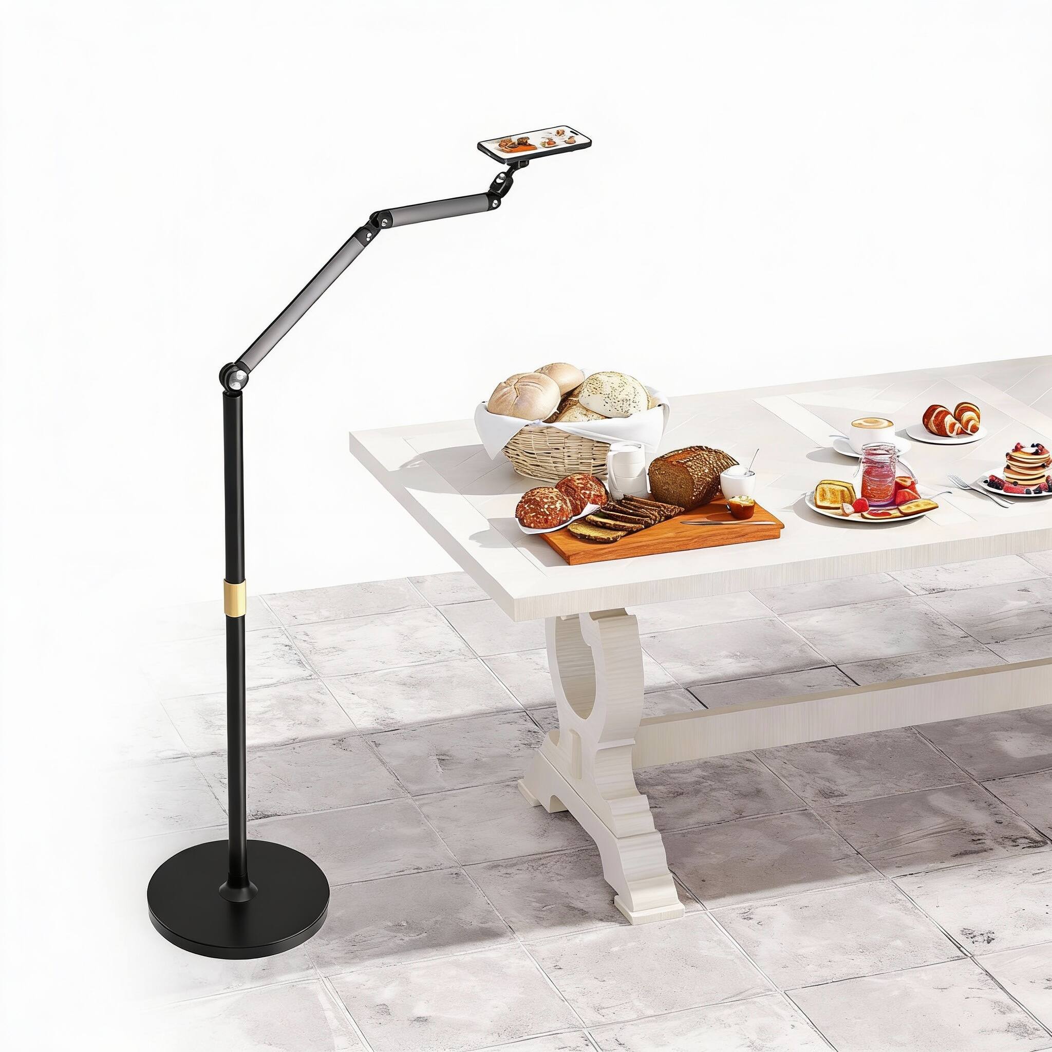 Front. OMOMMD - Magnetic Phone Floor Stand Aluminum Overhead With Adjustable Arm Remote For Multi angle Creative Stable Iph... - Default.