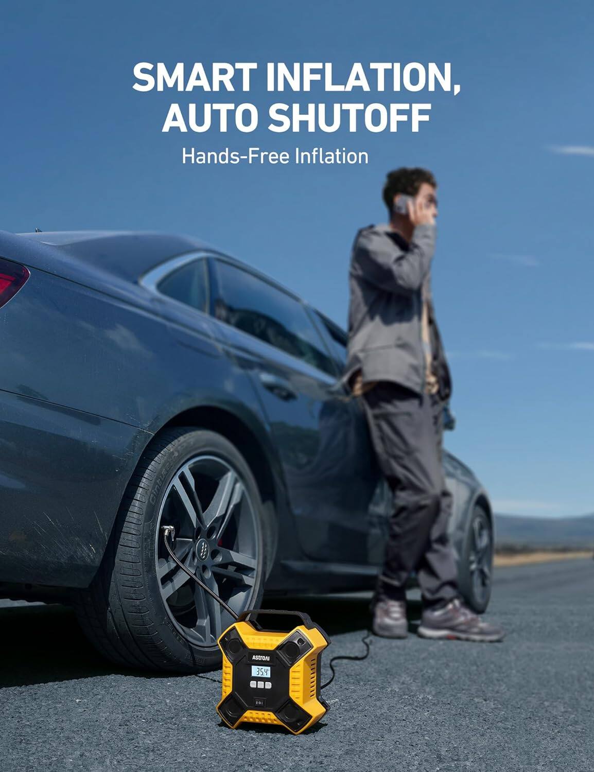 SMART INFLATION, AUTO SHUTOFF  
Inflation  
Hands-Free Inflation