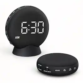 Dazzed Corner - Extra-Loud Alarm Clock with Vibrating Bed Shaker, Rechargeable Battery - Black