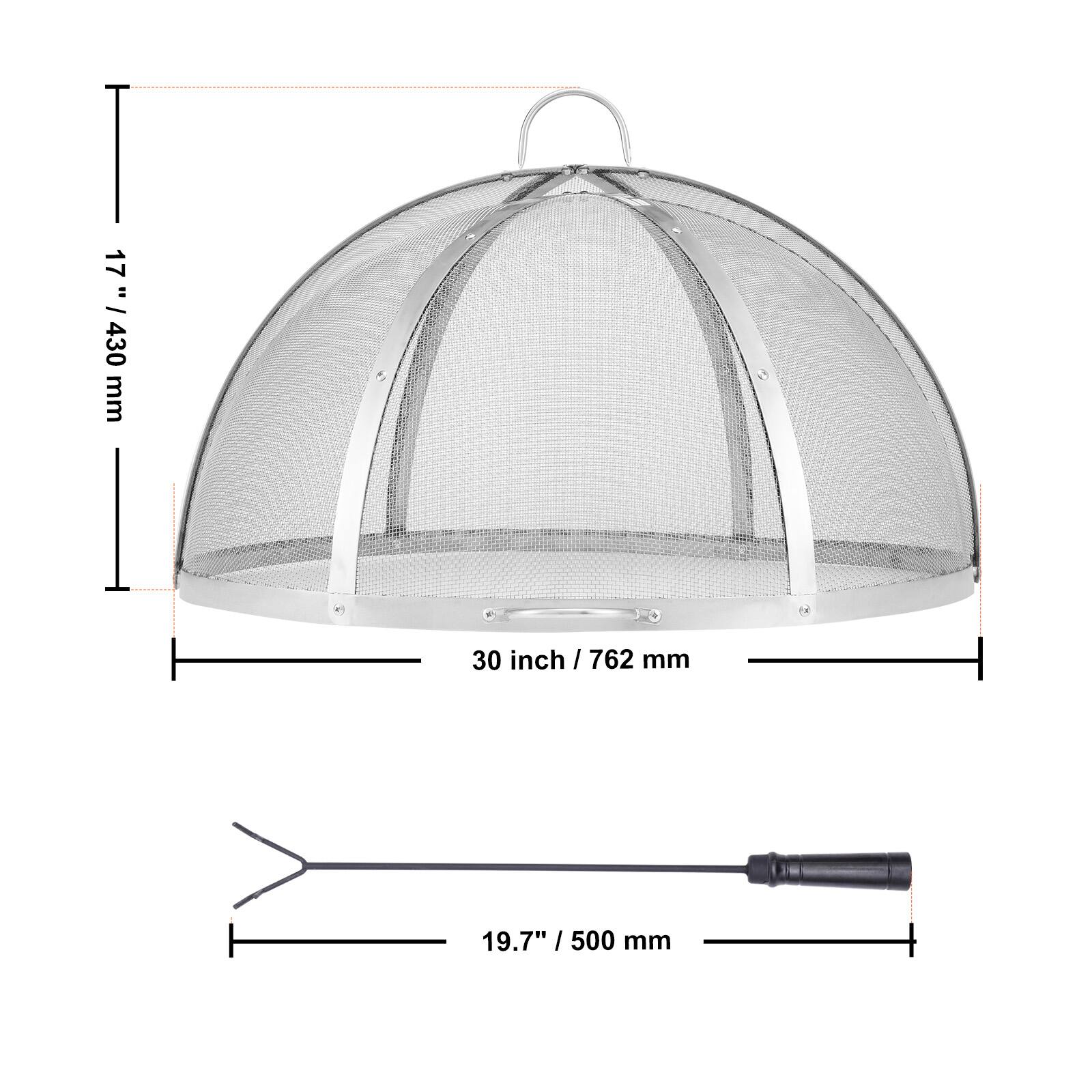 17" / 430 mm  
30 inch / 762 mm  
19.7" / 500 mm