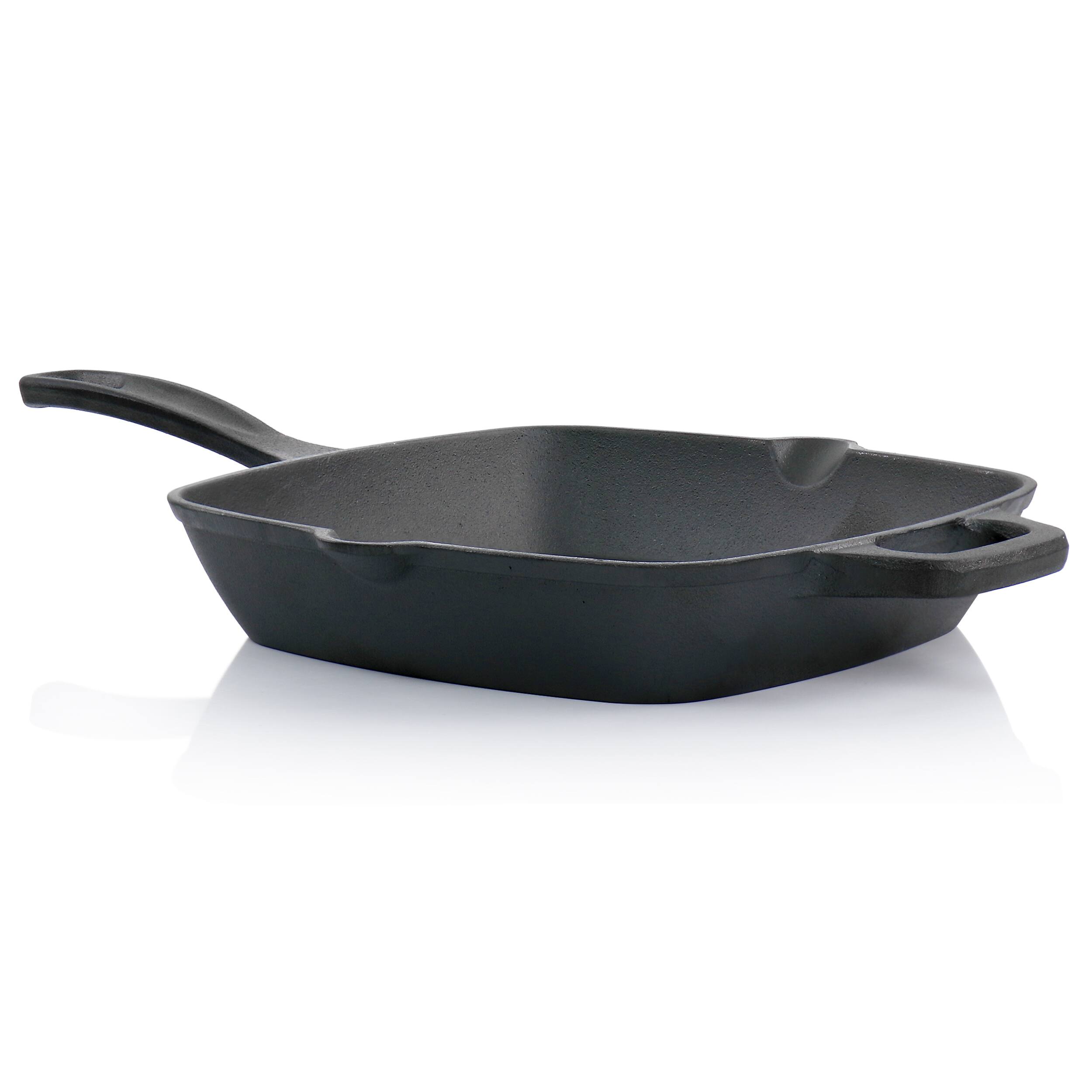 Alt View 1. Oster - Oster Castaway 10 Inch Square Cast Iron Grill Pan with Pouring Spouts - Black.