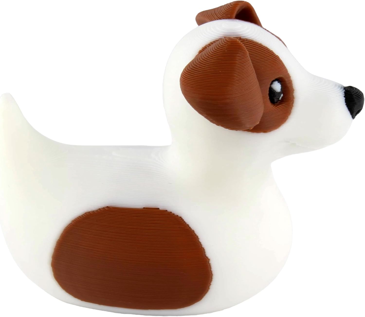 Left. JuzToys - Jack Russell Terrier Duck Figurine, 4x4 Ducking, Fun Car Dashboard Accessory, Unique Dog Ducks for Cars by PowerTRC - White|Browm.