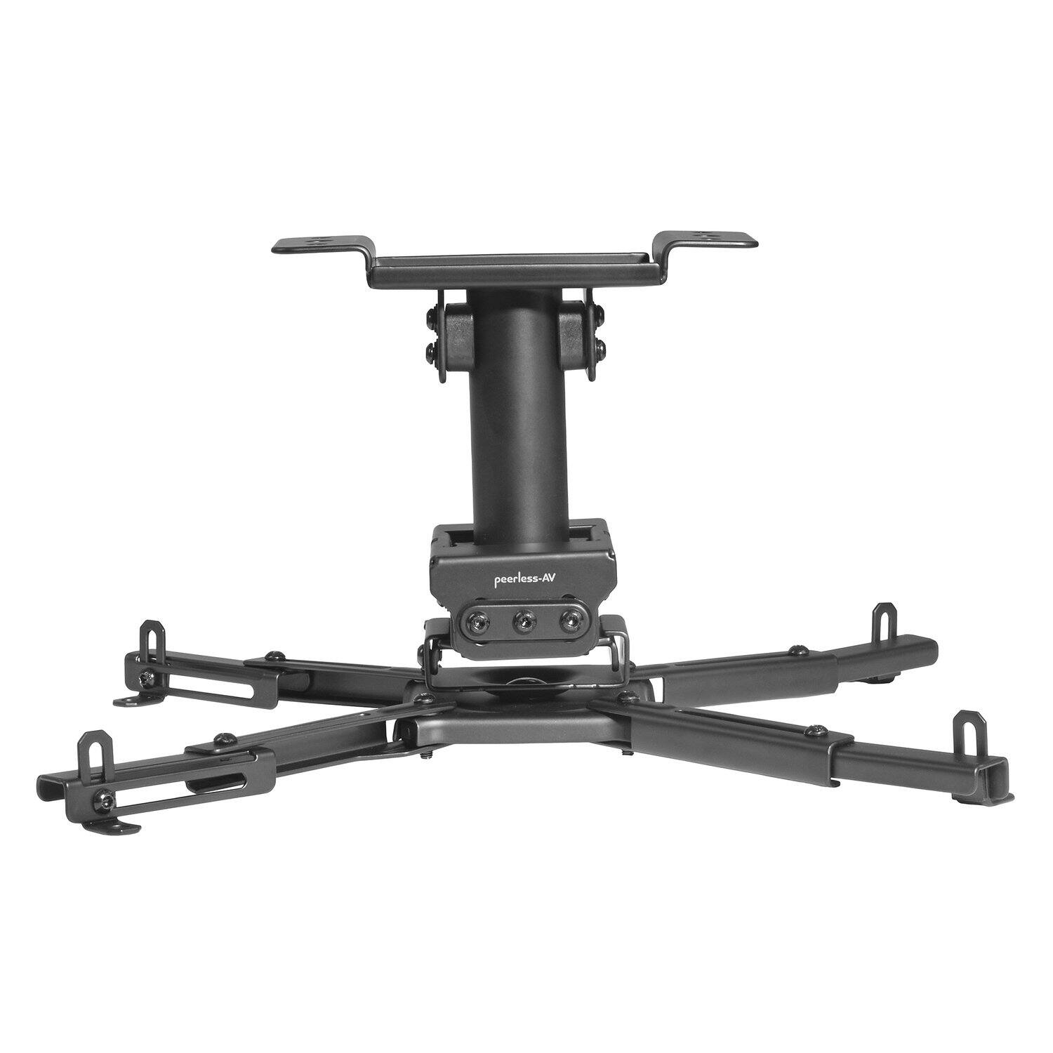 Left. Peerless-AV - Adjustable Universal Projector Mount for Flat or Angled Ceilings, 5.1" to 18.5" Mounting Pattern, Holds up to 99 Lbs - Multicolor.