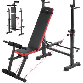 VEVOR - Weight Bench, Multi-Functional Adjustable Weight Bench Press for Full Body Workout, 600lbs Exercise Sit up Bench - Black,Red