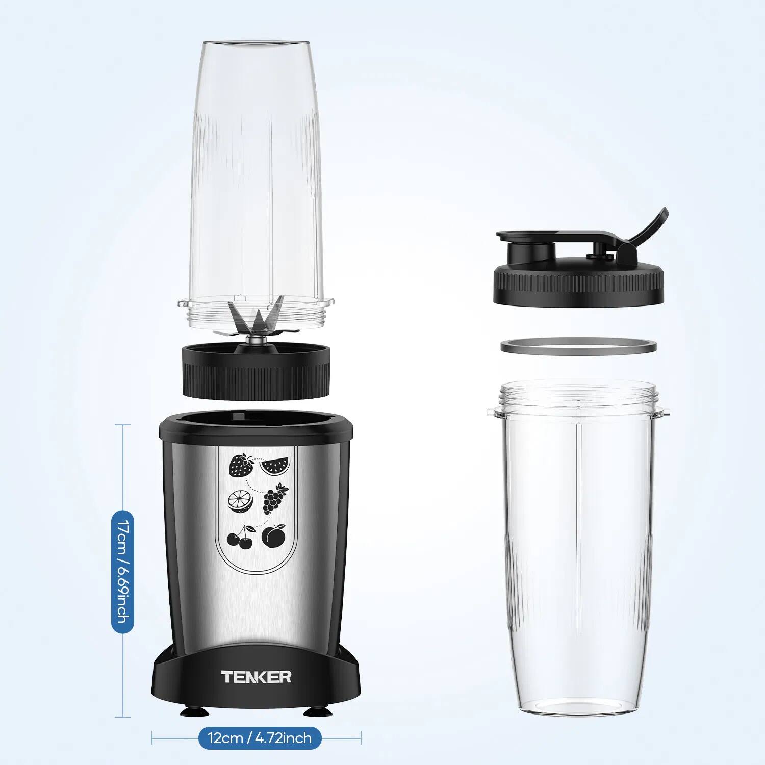 17cm / 6.69inch  
12cm / 4.72inch