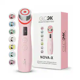 GLO24K - NOVA-X Advanced LED Beauty Device, 7 Color Red Light Therapy