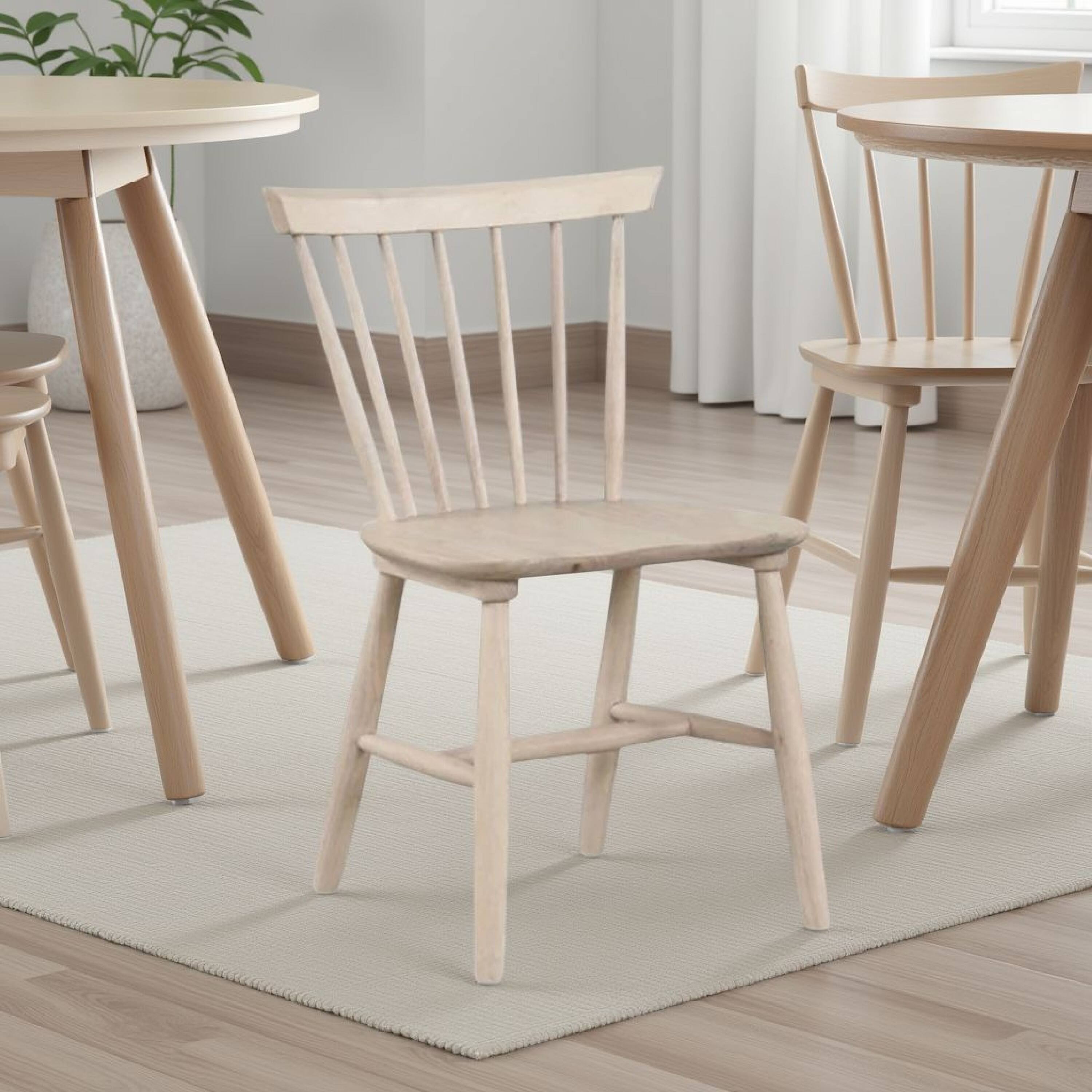 Alt View 5. Manhattan Lane - Baylee Side Dining Chair Set of 2, Spindle Back, Tapered Legs - White Oak.