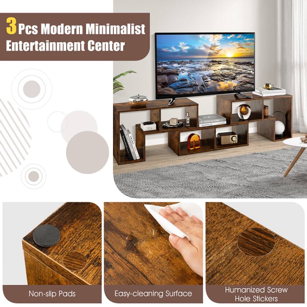 3 Pcs Modern Minimalist Entertainment Center

- Non-slip Pads
- Easy-cleaning Surface
- Humanized Screw Hole Stickers