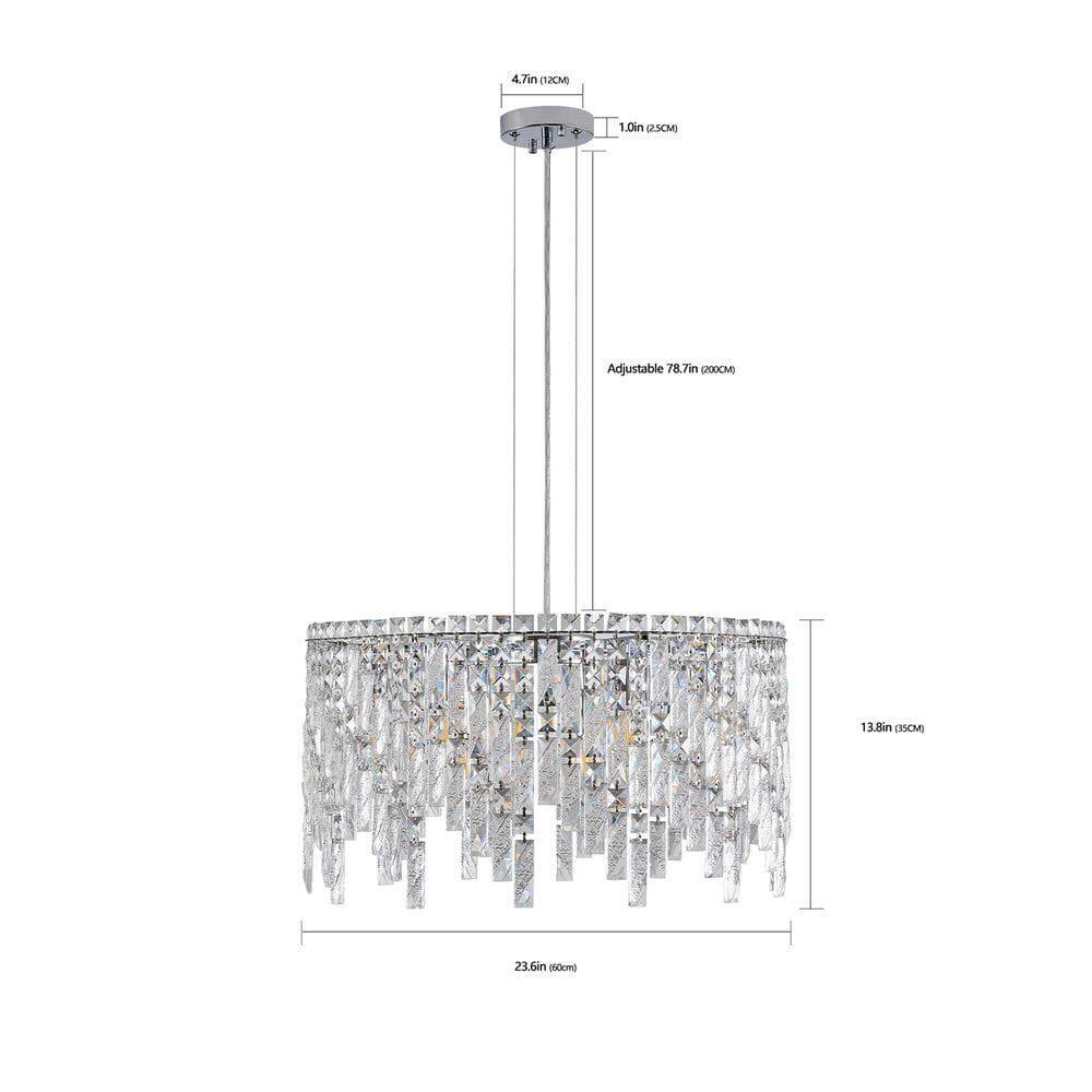 4.7in (12cm)  
1.0in (2.5cm)  
Adjustable 78.7in (200cm)  
13.8in (35cm)  
23.6in (60cm)