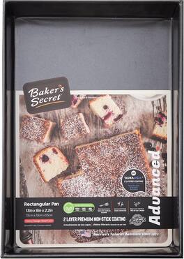 Baker's Secret - Roaster Pan Non-stick 2.4"x9.5"x13.6" Supreme Collection Carbon Steel - Dark Gray