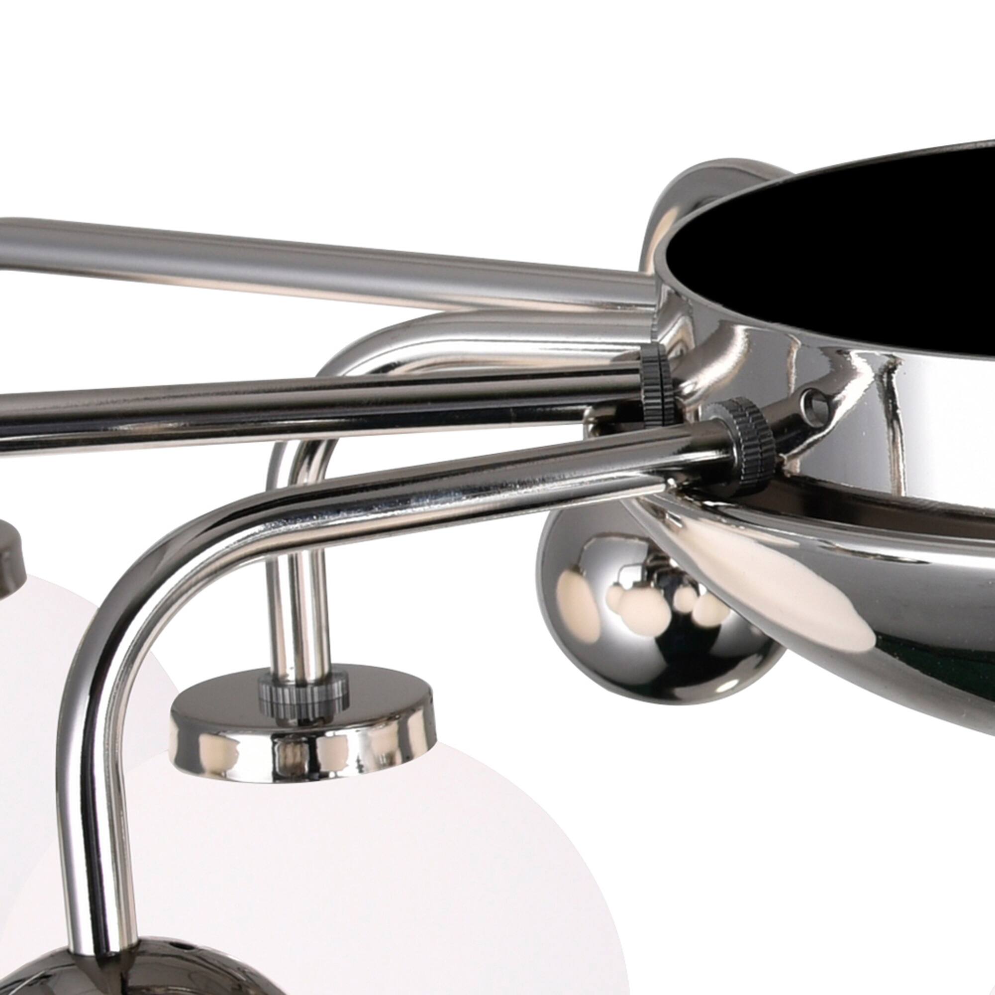 Back. CWI Lighting - Element 9 Light Flush Mount With Polished Nickel Finish - Polished Nickel.