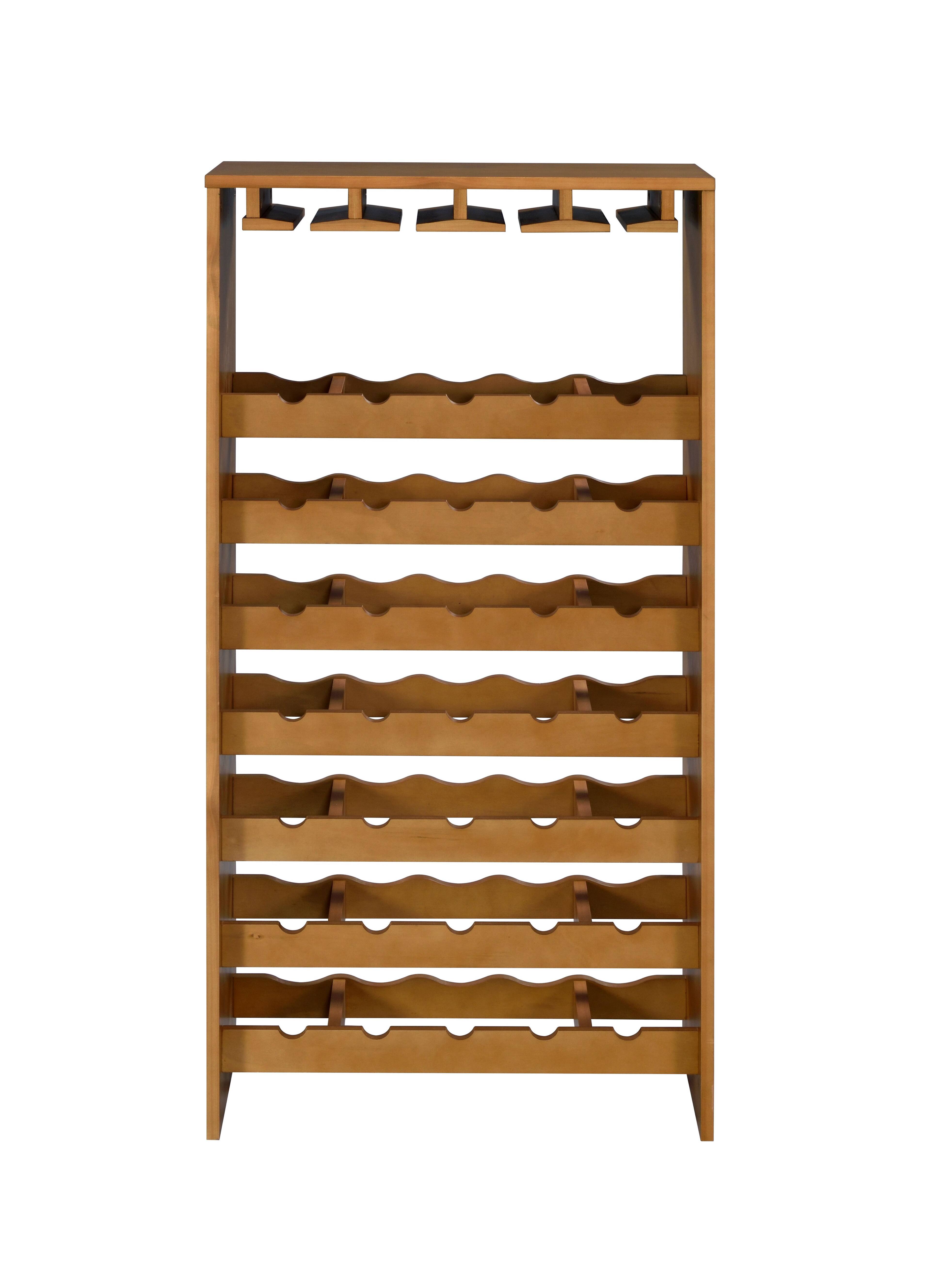 Alt View 3. TinyHomie - Hanzi Oak Finish Wine Rack.
