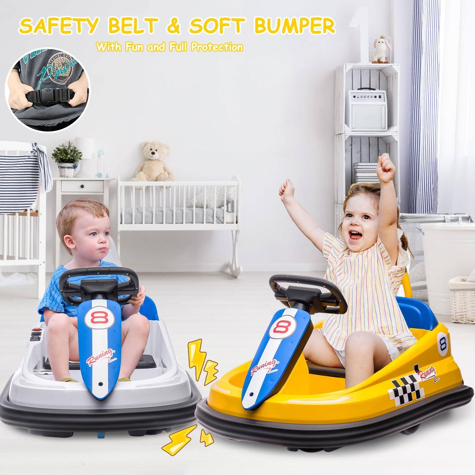 SAFETY BELT & SOFT BUMPER  
With Fun and Full Protection