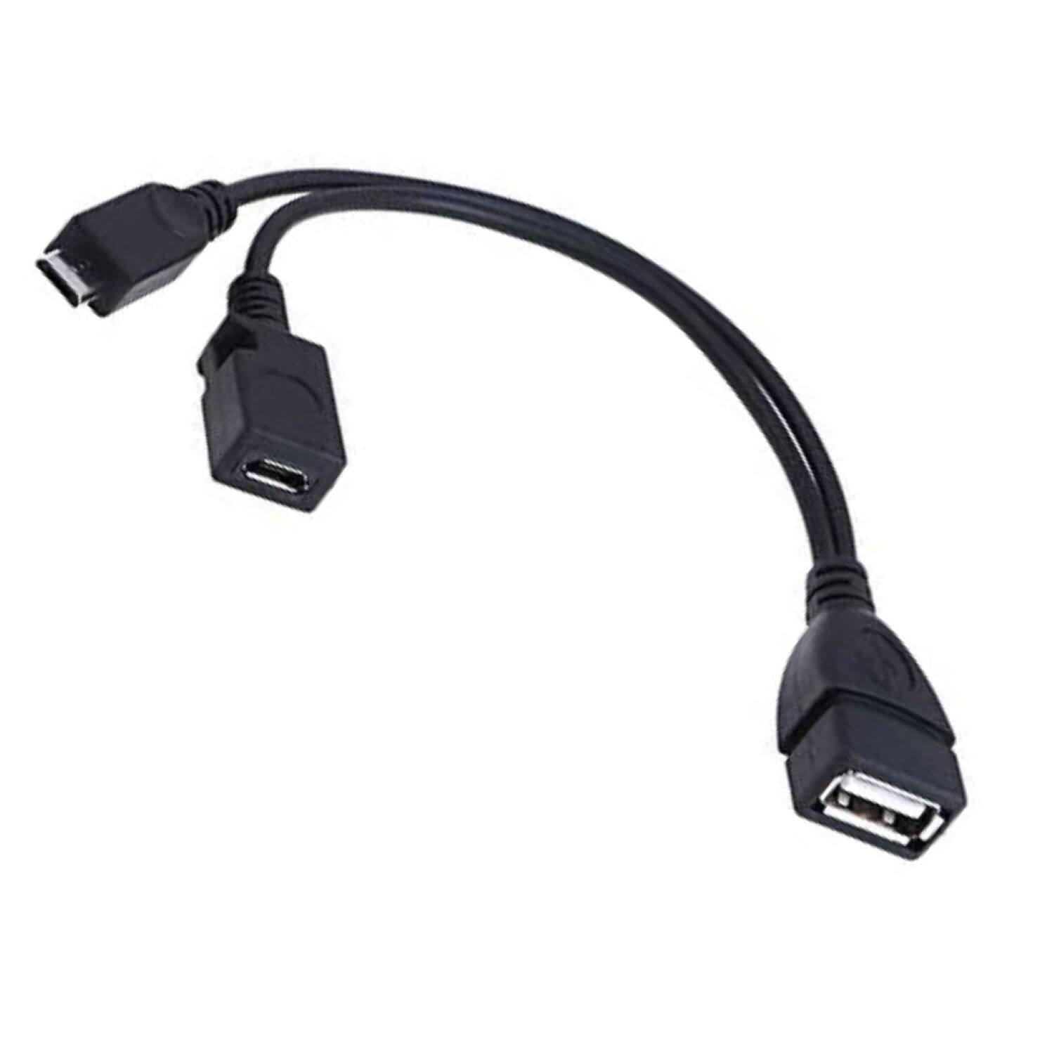Front. Sanoxy - 2 in 1 Micro USB OTG Adapter Cable with Power Support - Black.