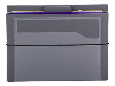 Alt View 1. Smead -  6 Pocket Cascading Poly Letter Size Wall Organizer, Gray/Bright Pockets  - Gray with Bright Pockets.