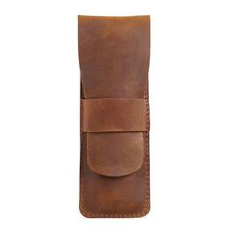 Steel Horse Leather - Paiman Leather Pen Holder Pouch - Brown