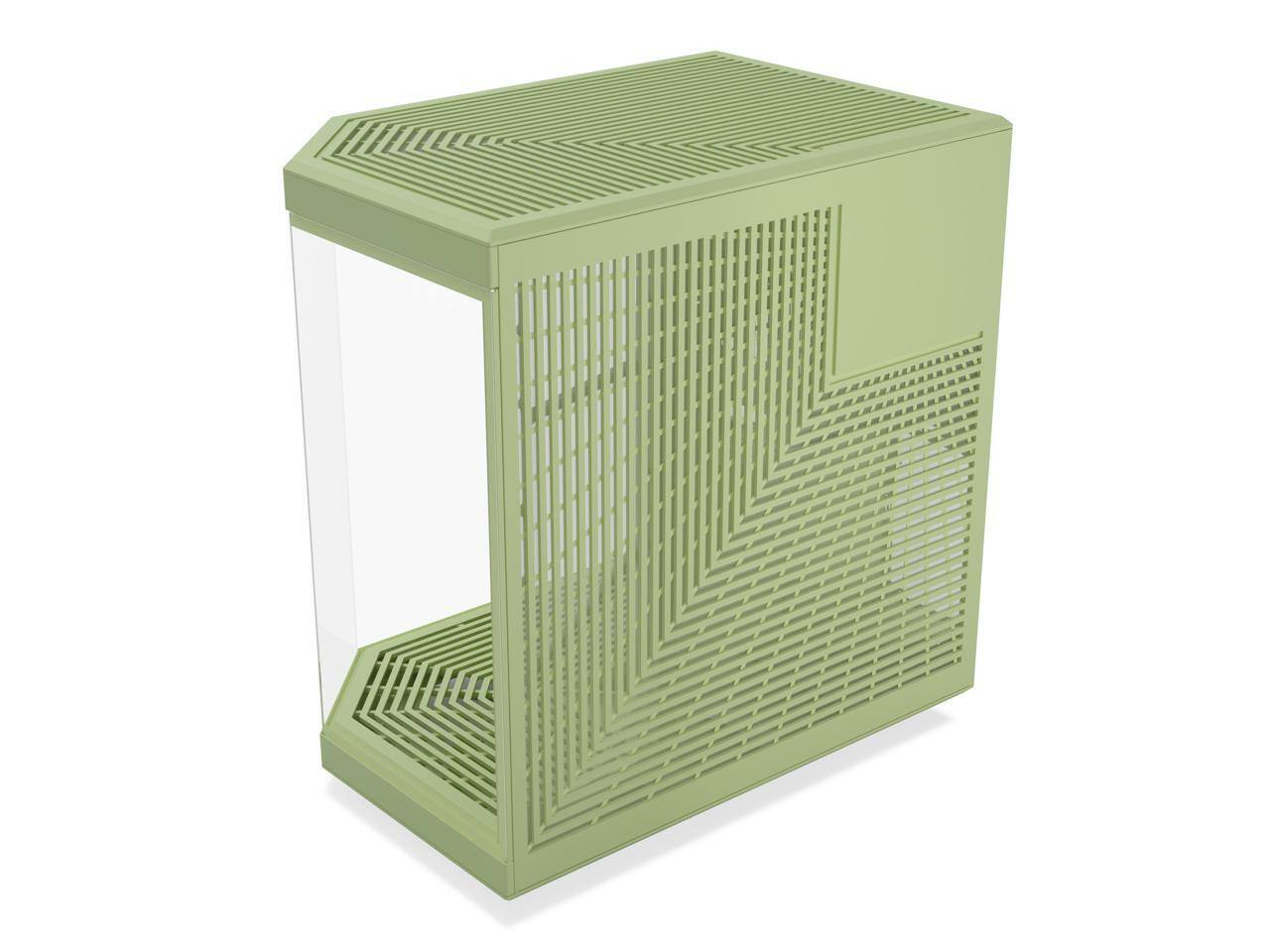 Alt View 5. HYTE - HYTE CS-HYTE-Y70-MM Matcha Milk ATX Case (ABS/Steel/Glass Dual Chamber) - Matcha Milk.