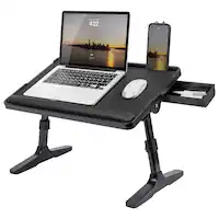 LapGear - Adjustable LapTop Bed Desk (Fits up to 15" Laptop) - Black - Front_Zoom