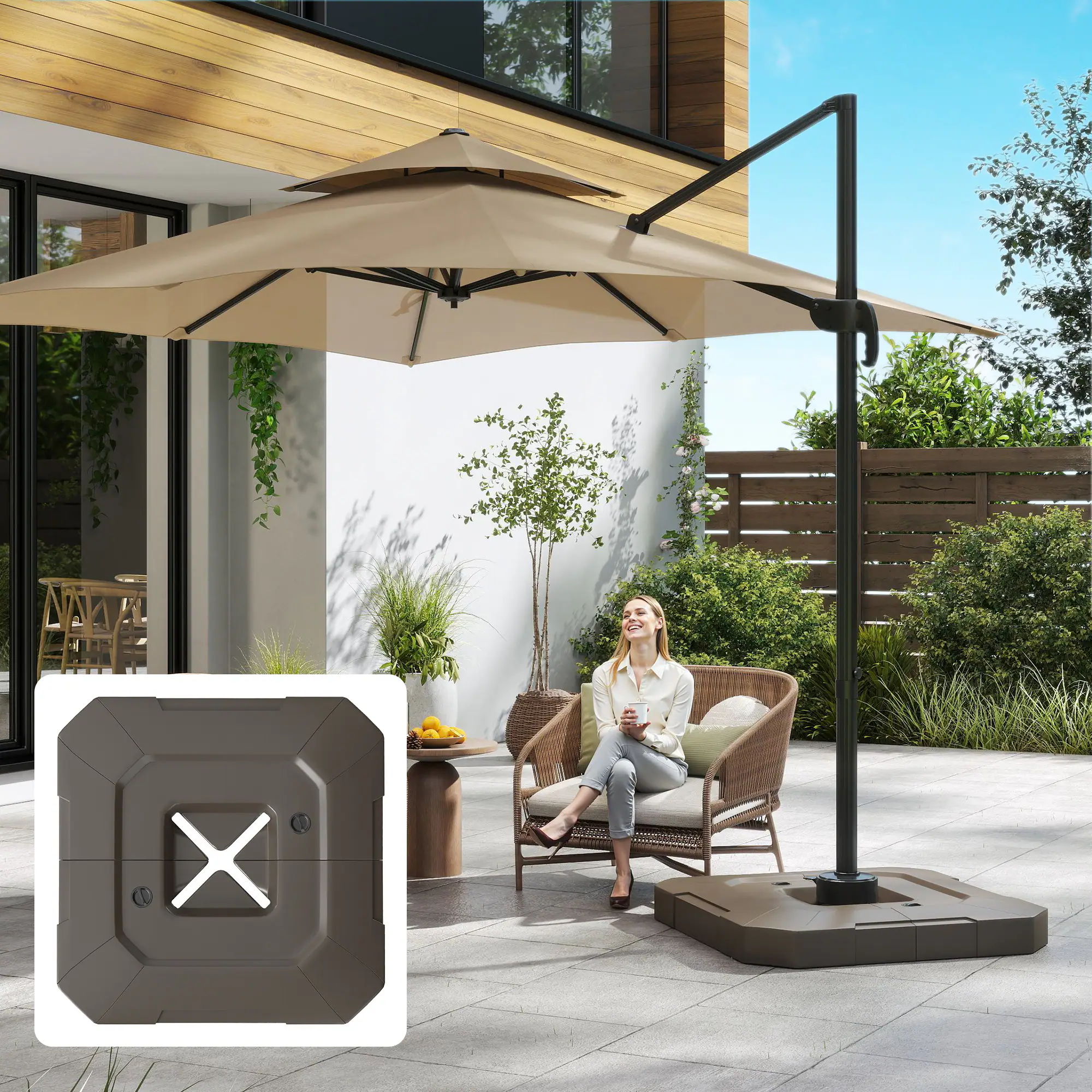 Alt View 1. Outsunny - Cantilever Umbrella Base Weight Set.
