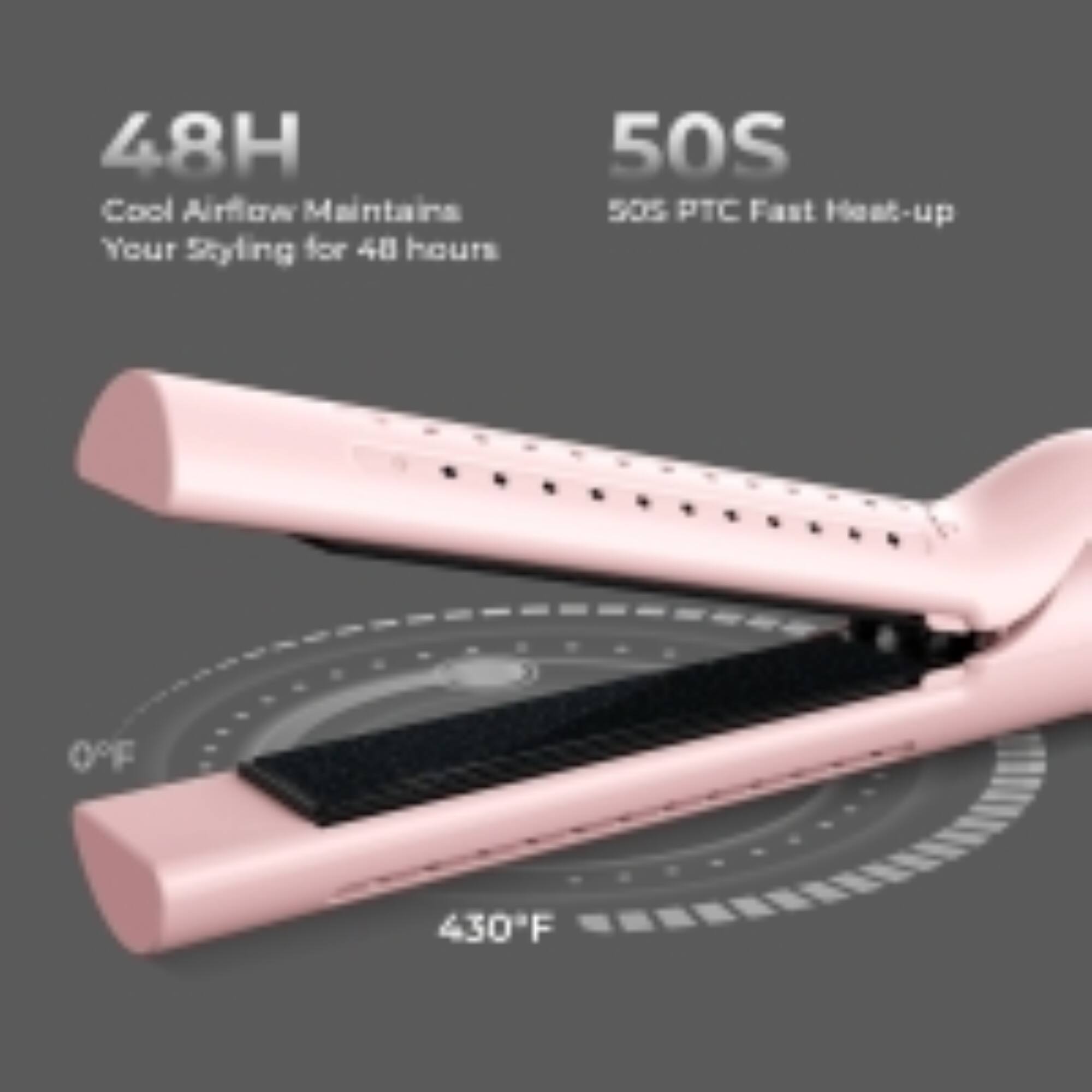 48H Cool Airflow Maintains Your Styling for 48 hours  
50S PTC Fast Heat-up  
0°F - 430°F