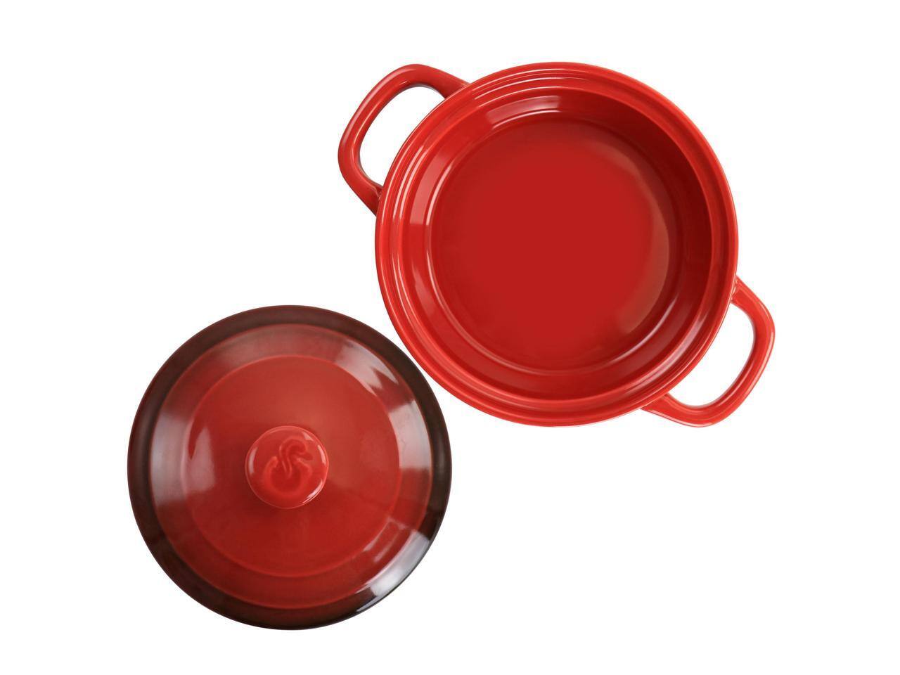 Alt View 2. Crockpot - Crockpot Appleton 6 Piece 10 Ounce Stoneware Mini Casserole Set in Red with Lid - Red.