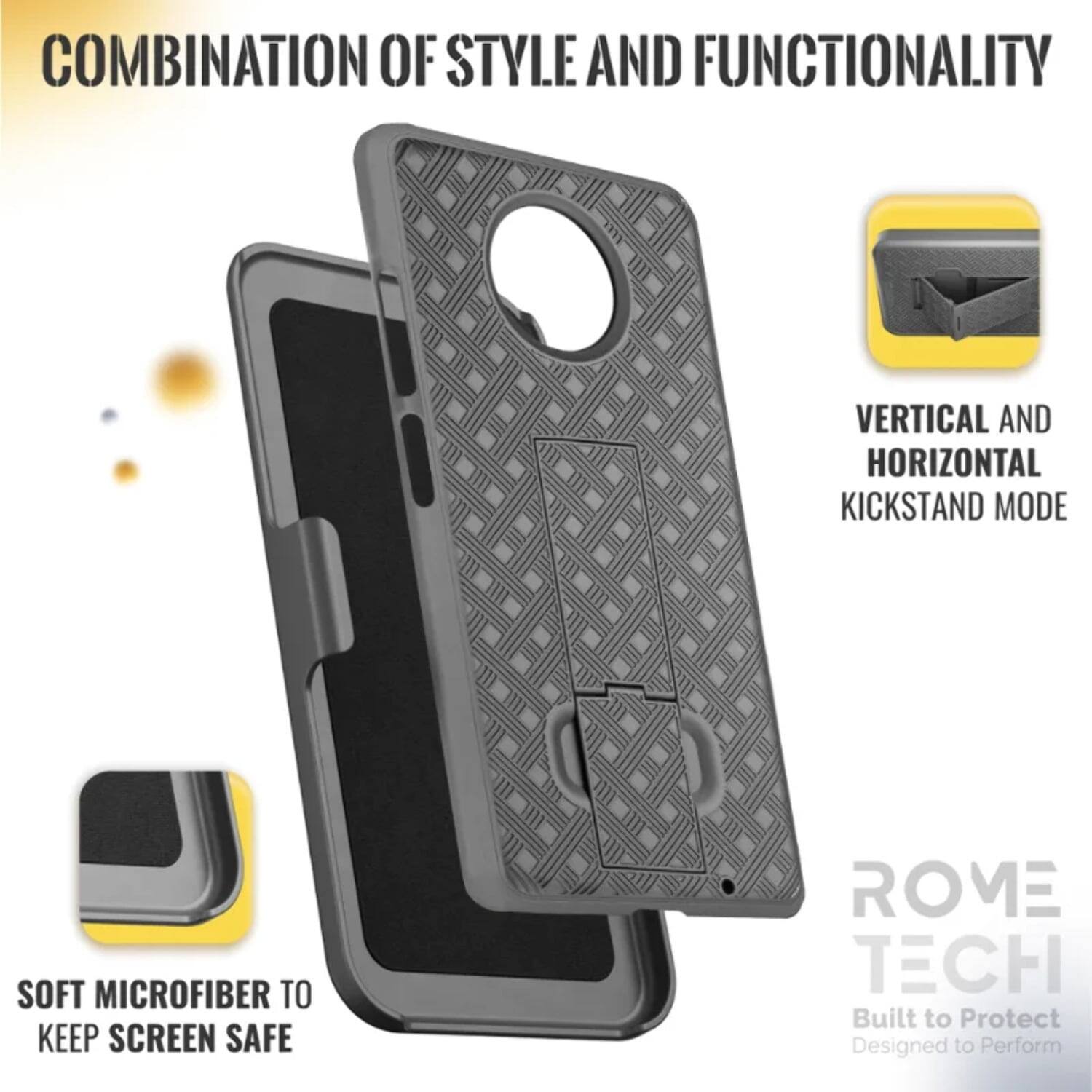 COMBINATION OF STYLE AND FUNCTIONALITY

VERTICAL AND HORIZONTAL KICKSTAND MODE

SOFT MICROFIBER TO KEEP SCREEN SAFE

ROME TECH
Built to Protect
Designed to Perform