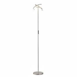 FINEAK - 70" Modern Silver Grey LED Floor Lamp - Tall Standing Lamp with 2 Rotatable Lights | 24W Stepless - Sliver;Gray