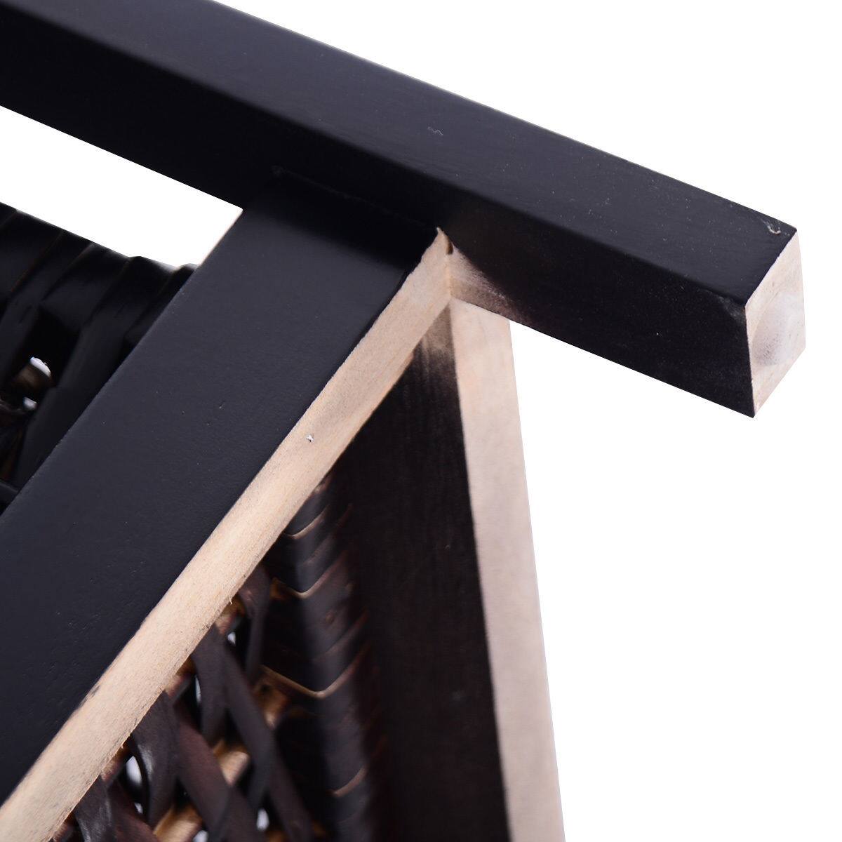 Alt View 4. Ecooso - 3-Tier Wooden Nightstand with Drawer and 2 Baskets Storage End Side Table for Bedroom - Black.