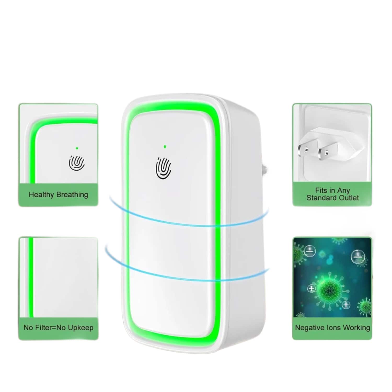 Stock Preferred - Portable Air Ionizer 2-Pack – Compact Air Purifier for Office, Bedroom & Home, Silent Operation & USB Powered