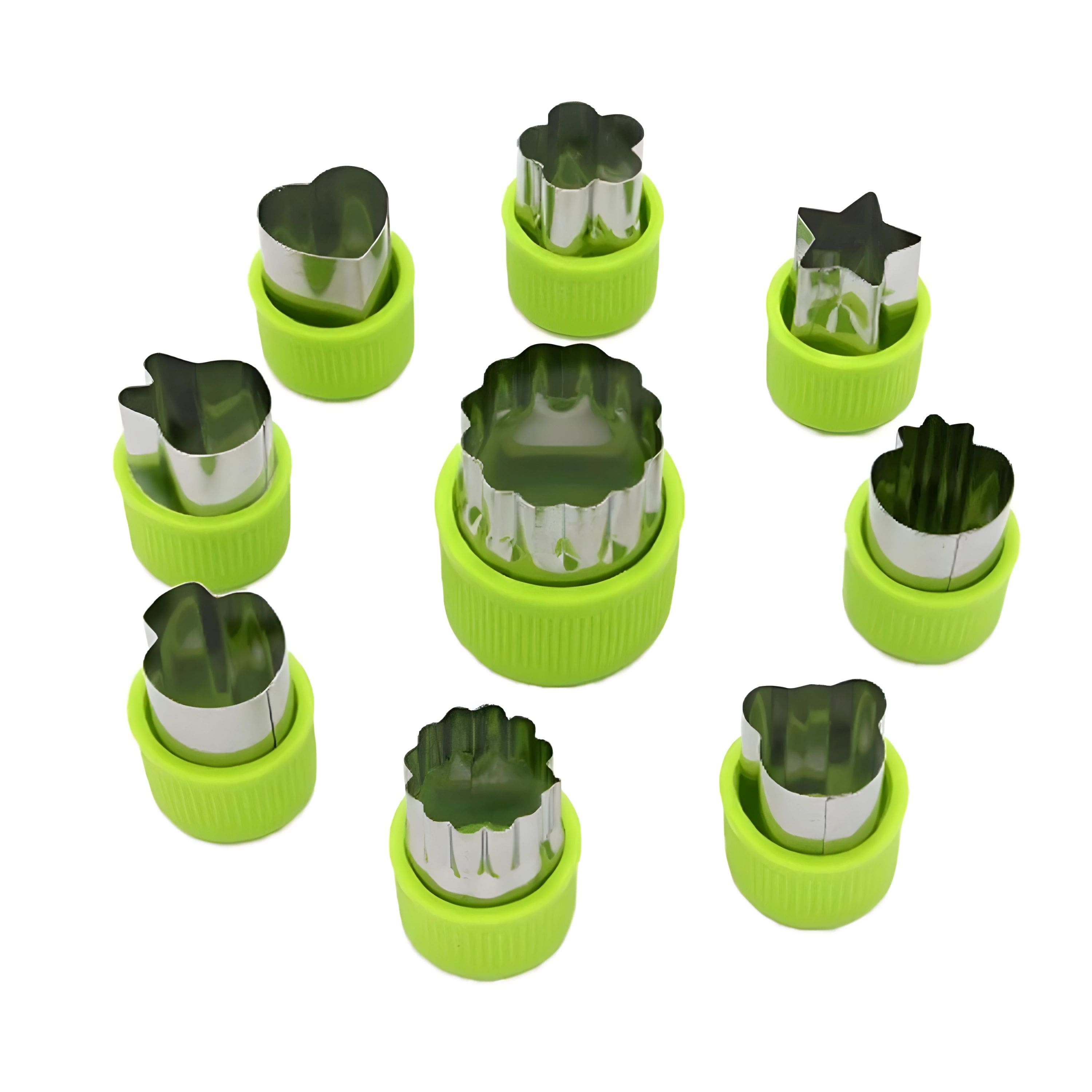 Kitcheniva - Stainless Steel Fruit & Vegetable Cutter Set 9Pcs - Green