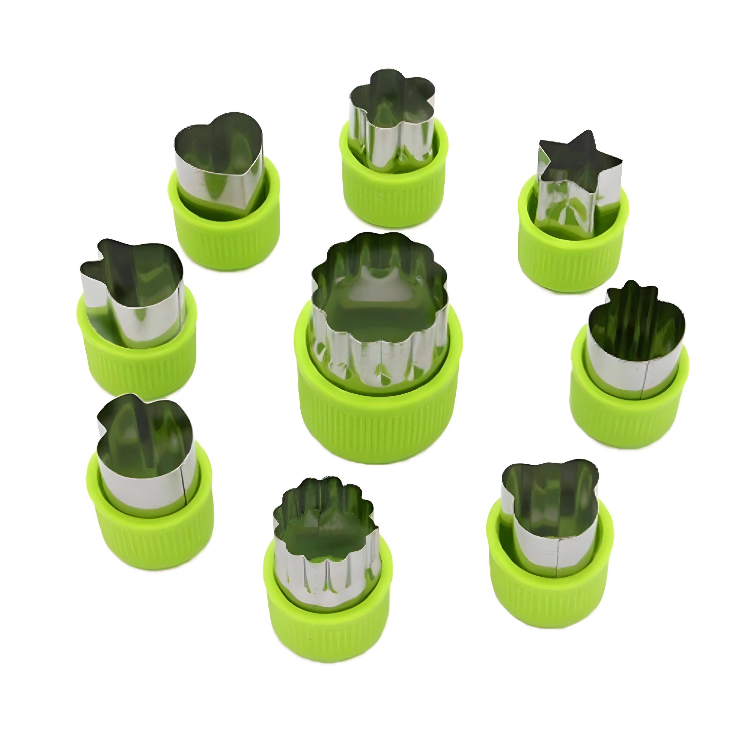 Kitcheniva - Stainless Steel Fruit & Vegetable Cutter Set 9Pcs - Green