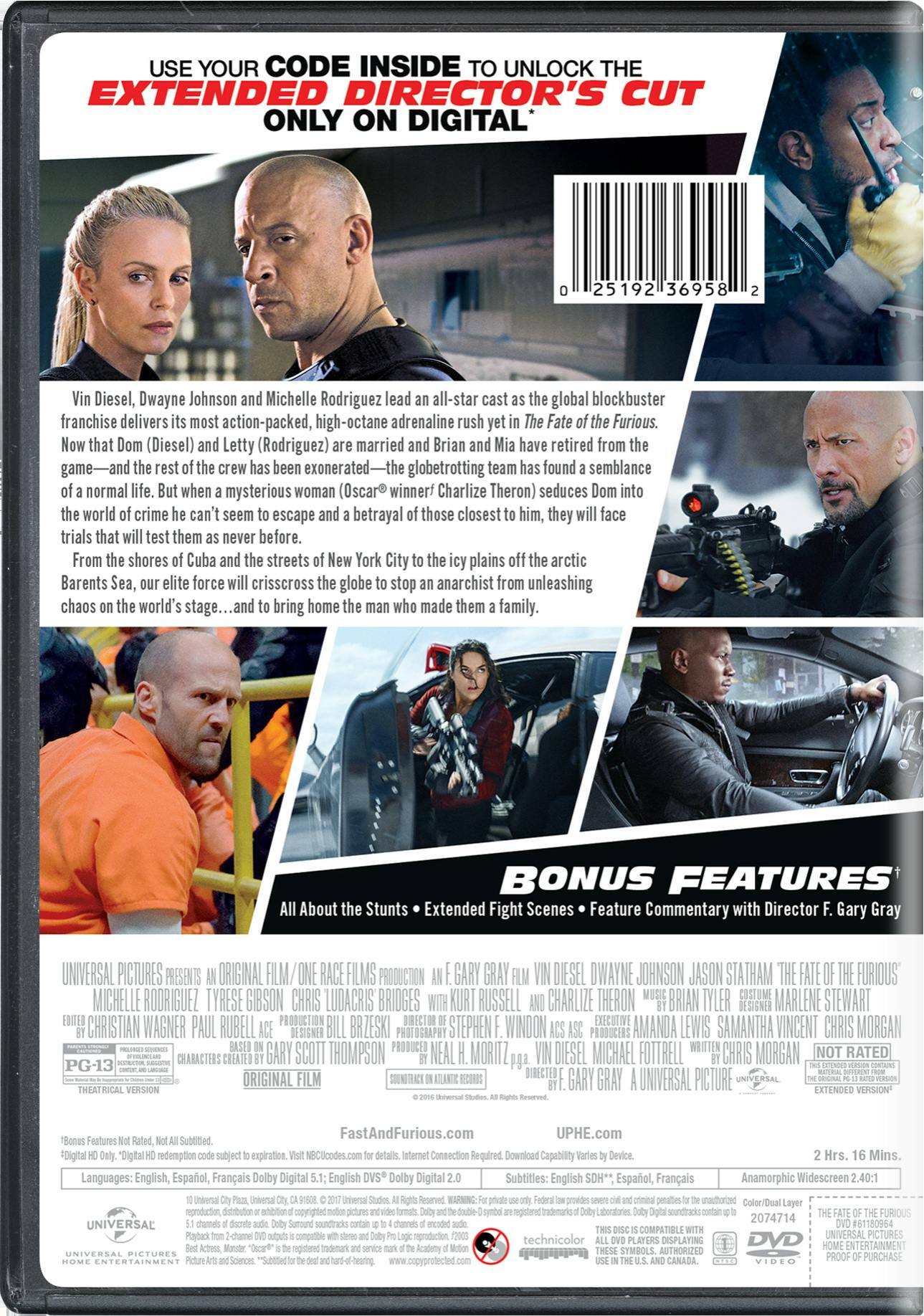 Angle. Fast & Furious 8: The Fate of the Furious (Digital) [DVD].