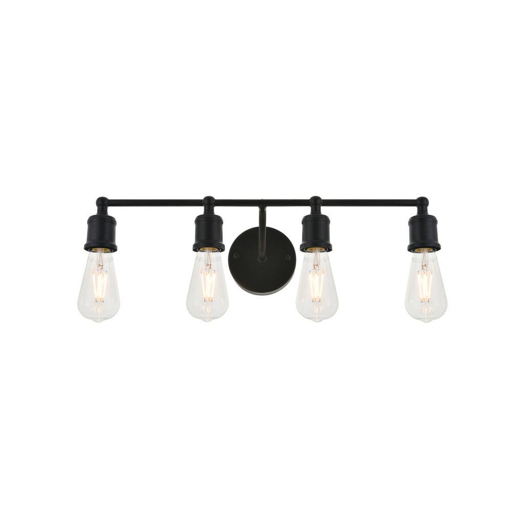 Alt View 4. Living District - Serif 4 light black Wall Sconce - Black.