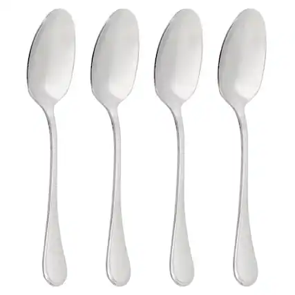 Front. Gibson - Gibson Home Manchester 4 Piece Stainless Steel Dinner Spoon Set - Silver.