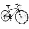 Costway - 6-Speed Cycling Bike with All-terrain Rubber Wheels Dual Brakes Adjustable Saddle - Black