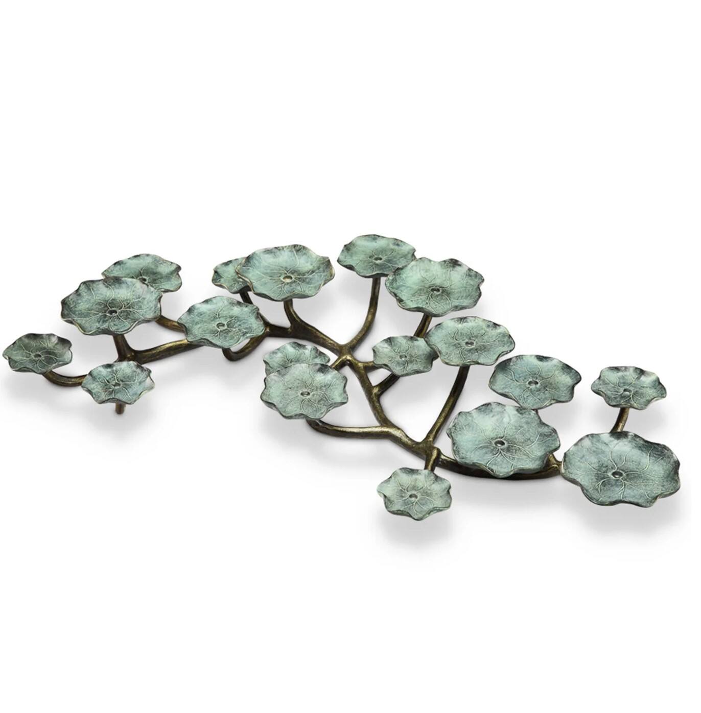 Alt View 1. SPI Home - Aluminum 18 Candle Blossom Candelabra Pillar Votive Tea Light - Silver.