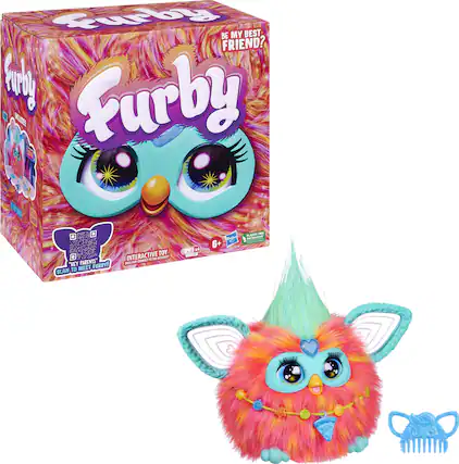 "Be My Best Friend? FURBY 1.0. A PAERAITE T I I CE - 6+ - i FA x4 C INTERACTIVE TOY. PARENTS! 'HEY FURBY! - SCAN TO MEET"