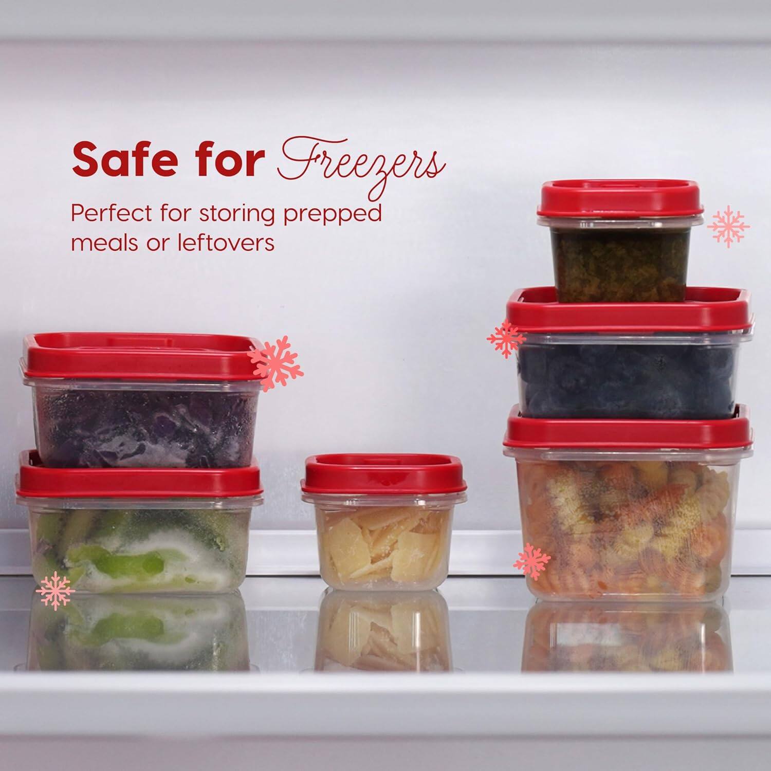 Safe for Freezers  
Perfect for storing prepped meals or leftovers