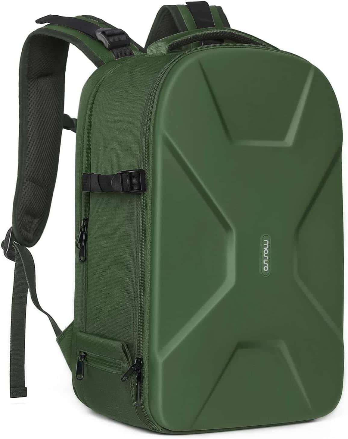 mosiso - Camera Backpack 15-16 inch Waterproof Hardshell Camera Bag with Tripod Holder&Laptop Compartment - Army Green