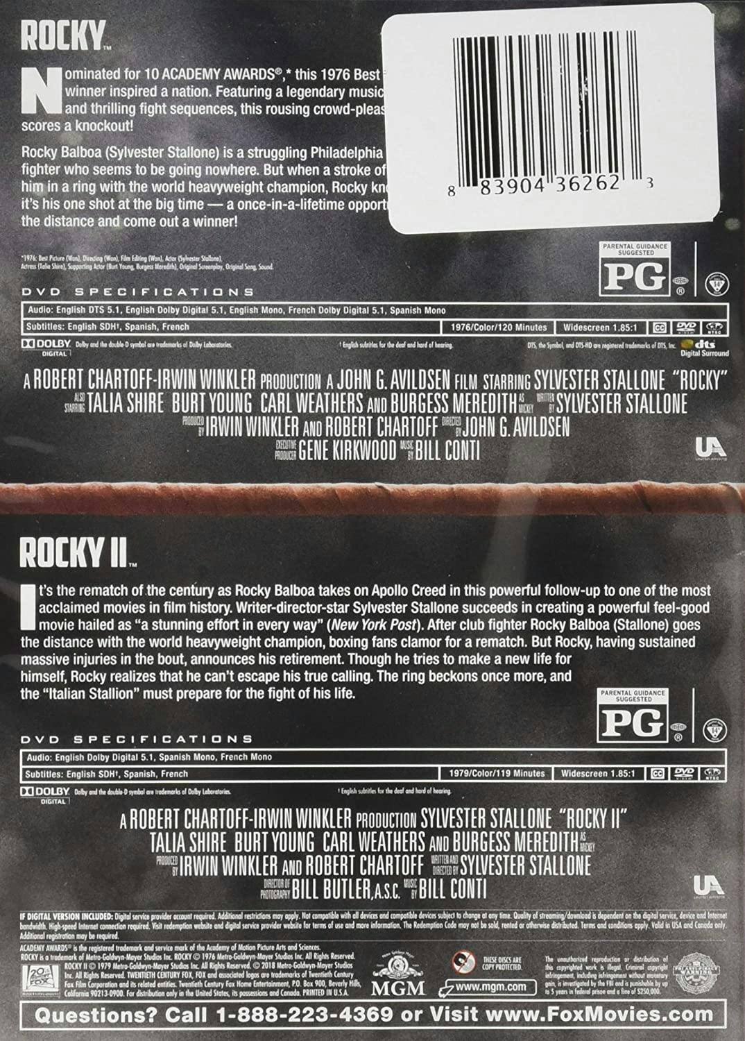 Angle. Rocky/Rocky II (DVD Double Feature) [DVD].