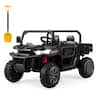 Gymax - 12V 2 Seater Ride On UTV Dump Truck Remote w/ Electric Dump Bed & Shovel - Black