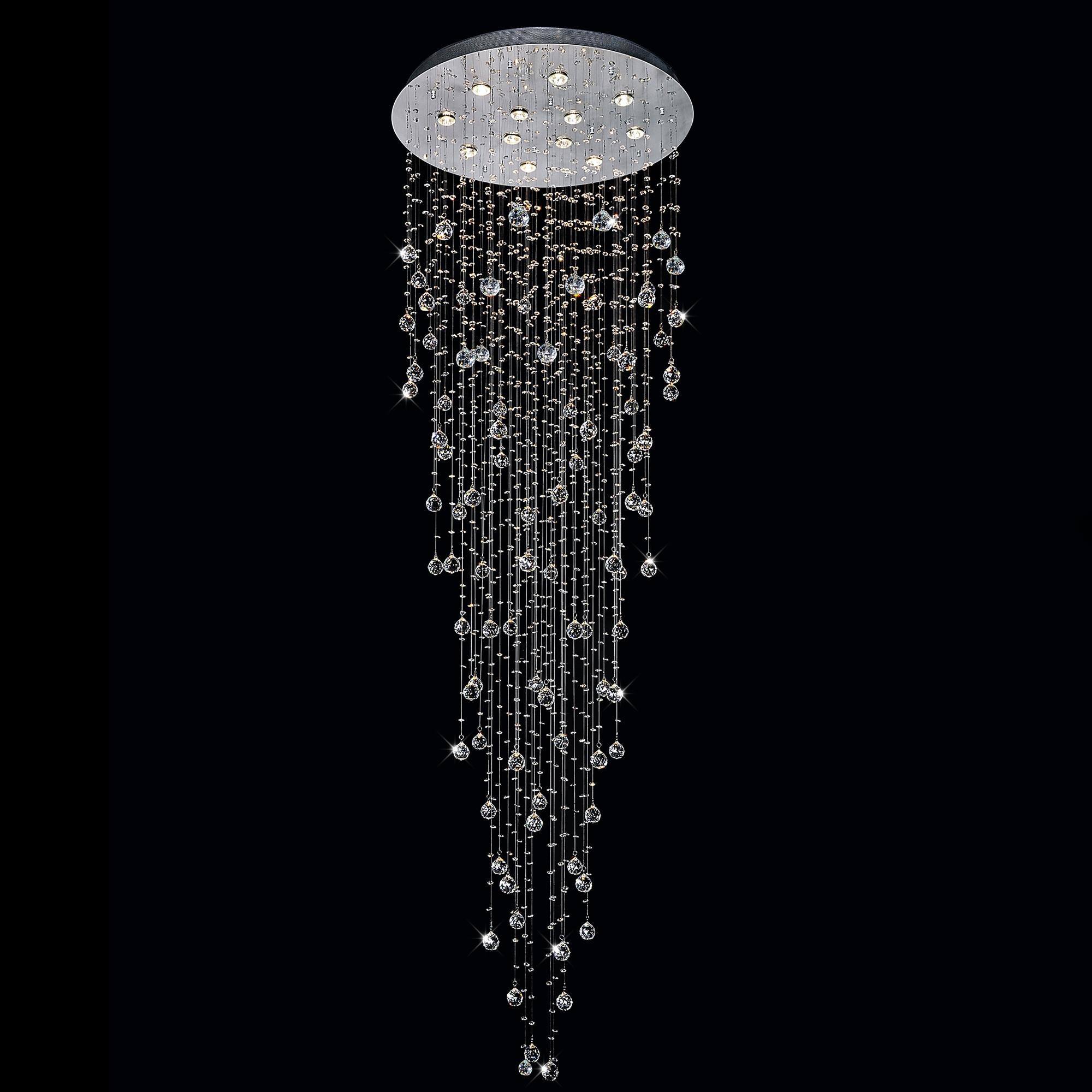 Angle. CWI Lighting - Rain Drop 12 Light Flush Mount With Chrome Finish - Chrome.