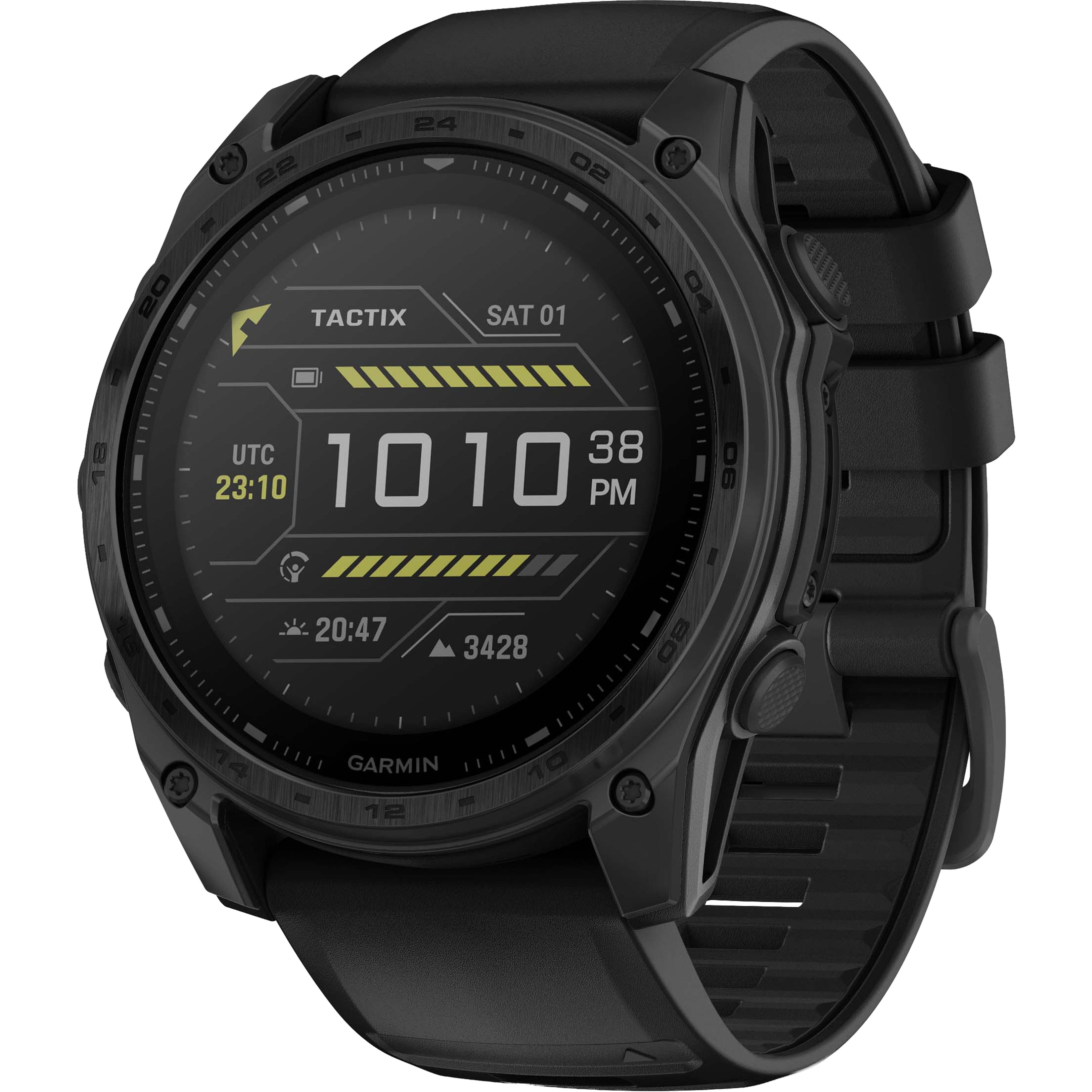 Garmin - tactix 8 Solar Elite GPS Smartwatch 51 mm Fiber-reinforced polymer with titanium rear cover - Black - (2025) - Front_Zoom
