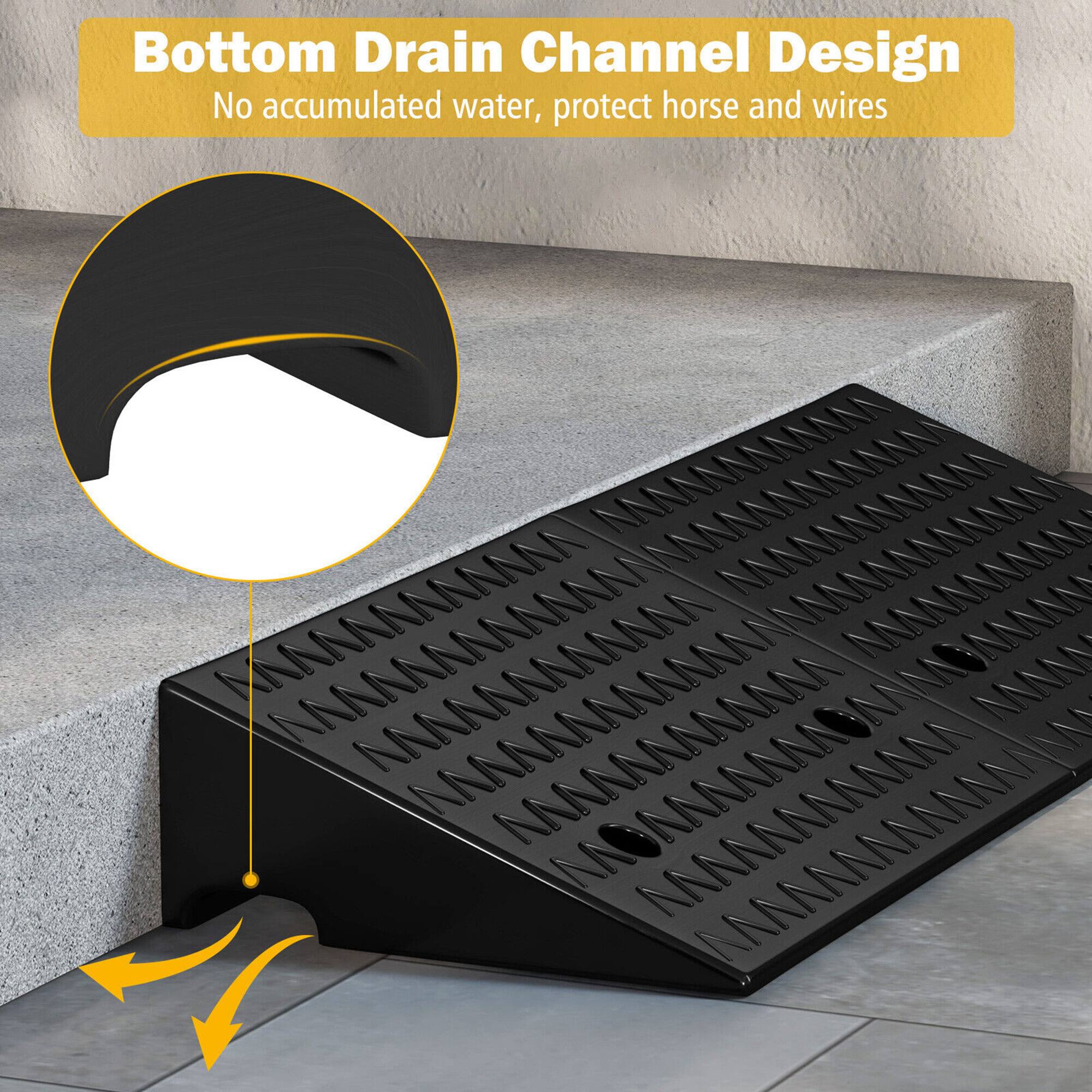 Bottom Drain Channel Design  
No accumulated water, protect horse and wires
