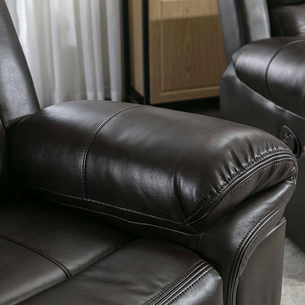 Back. Kadyn - Manual Home Theater Recliner Chair with LED Light Strip for Living Room Bedroom - Brown.