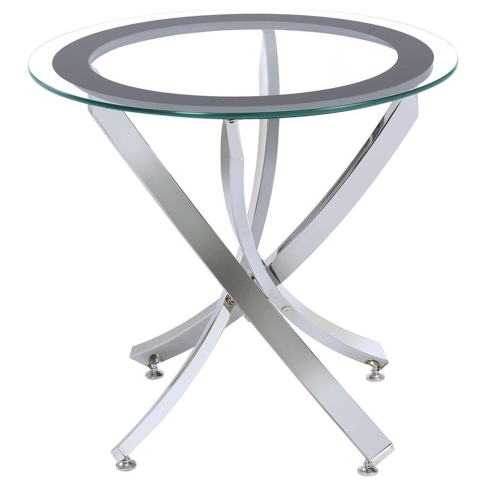 Alt View 4. Coaster Co. of America - Brooke 2-piece Round Glass Top Coffee Table Set Chrome - Silver.