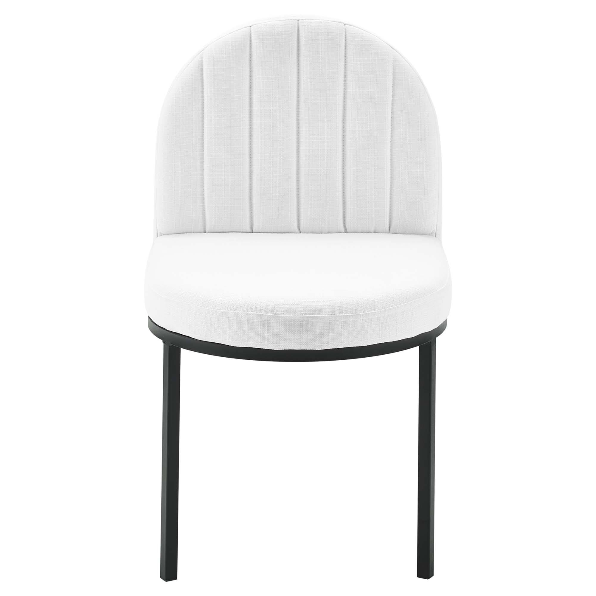 Alt View 3. Modway - Isla Channel Tufted Upholstered Fabric Dining Side Chair by Modway - Black White.