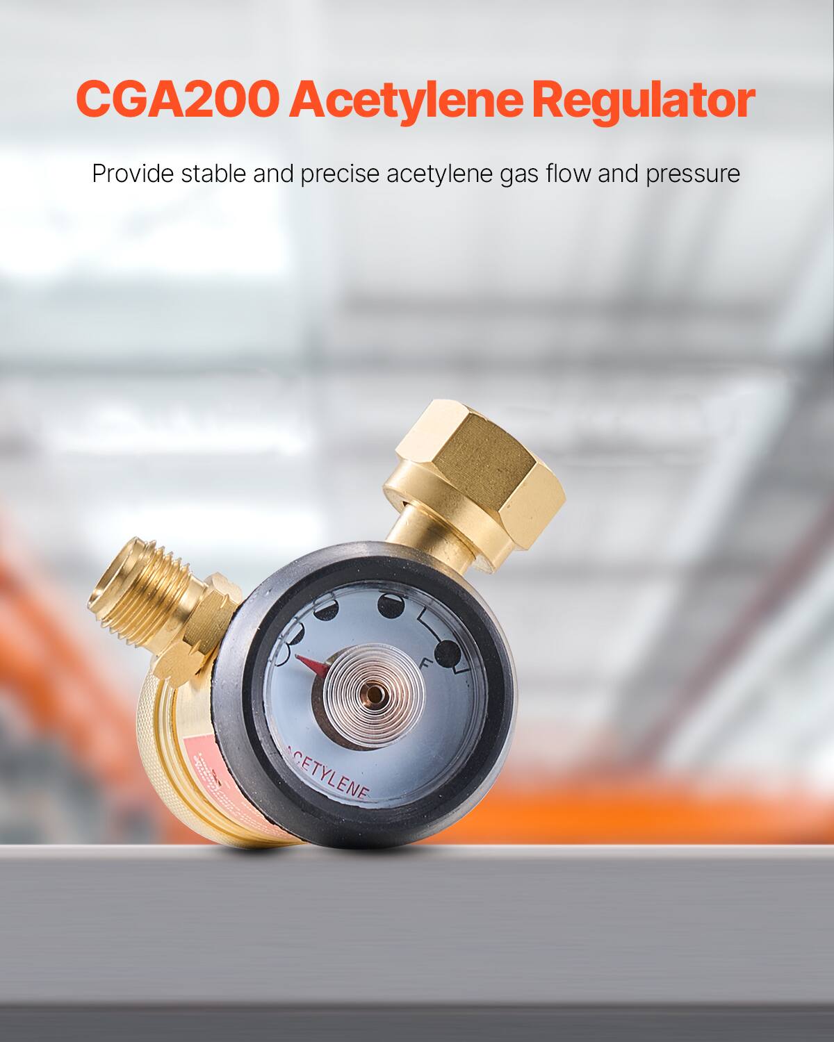 CGA200 Acetylene Regulator  
Provide stable and precise acetylene gas flow and pressure